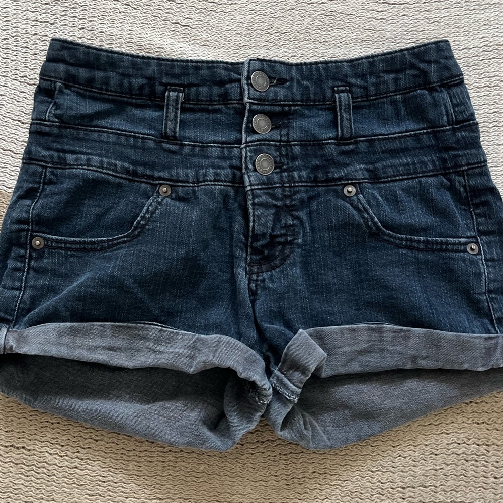 Black jean shorts